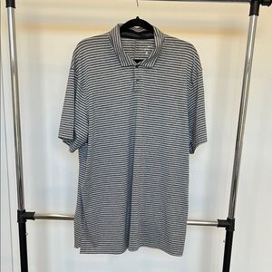 Nike Men's Striped Polo Shirt - Black and Gray